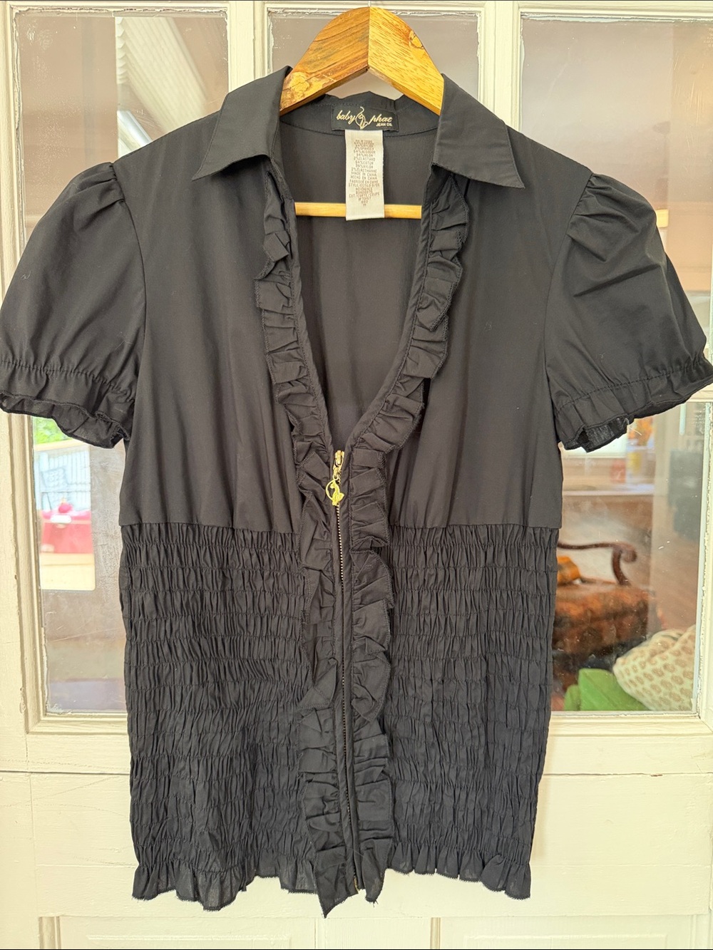Baby Phat Black Ruffled Blouse